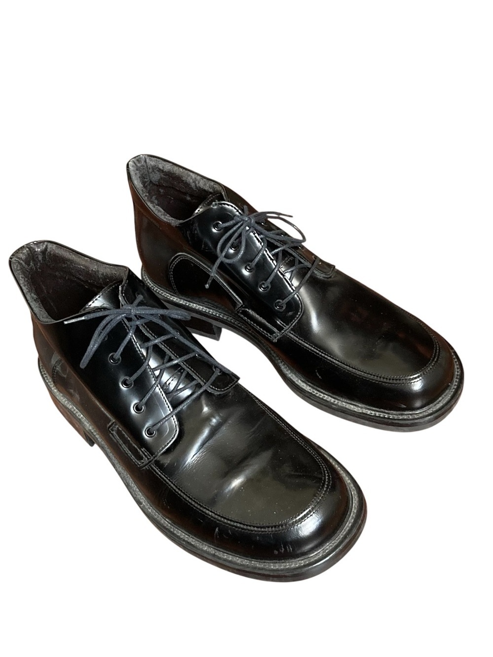 Vintage 90s Skechers Lace Up Leather Chukka Boots Men’s 10M Black Made in Italy